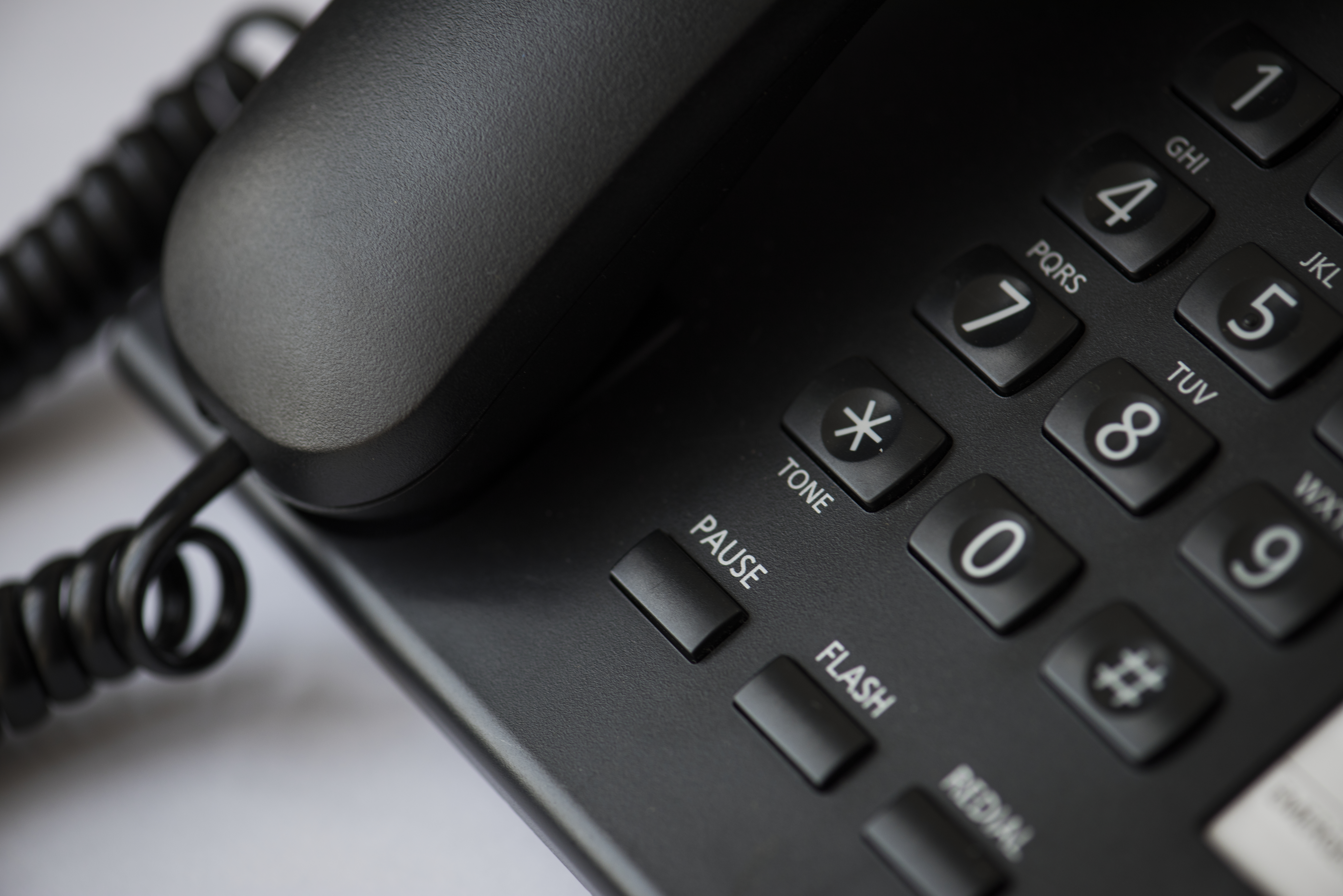 Close-up af kontortelefon