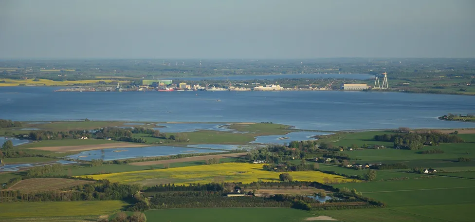 Odense Fjord set fra luften