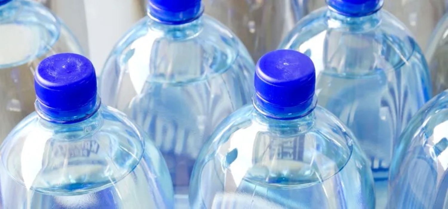 closeup af vandflasker